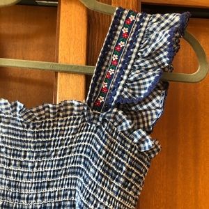 Vintage Blue and White Gingham Summer Dress